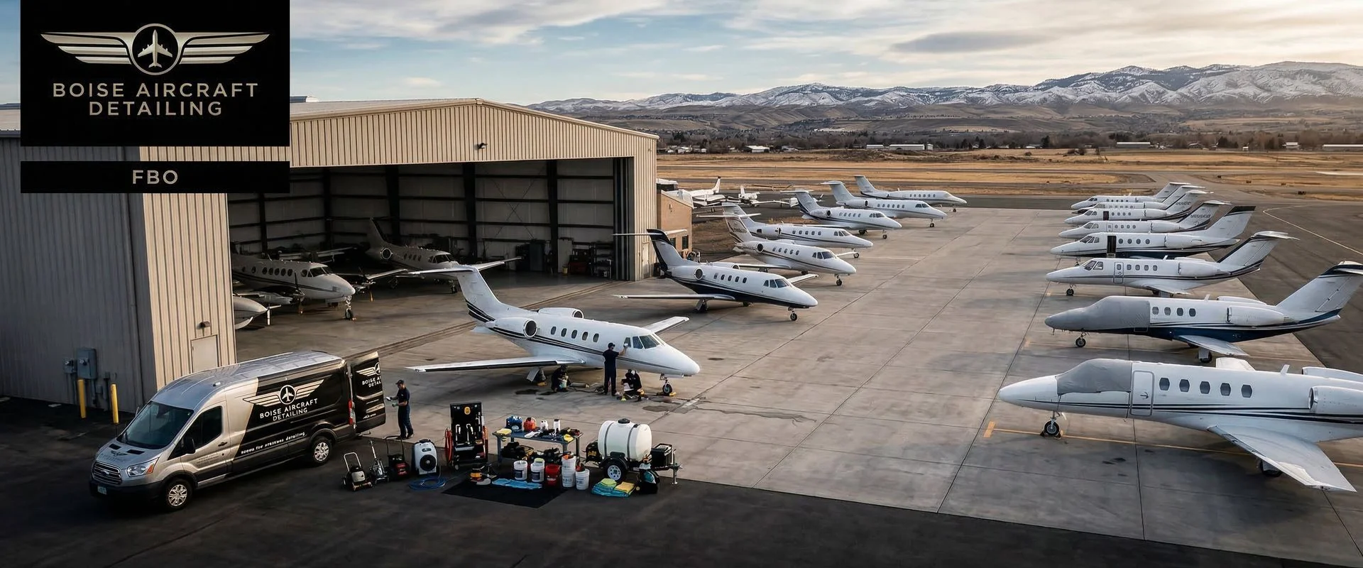 Aircraft detailing at Boise Airport